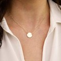 Miniatyrbillede 4 af 5: Fint Lagdelt Choker Halskæde, Håndlavet 14K Guldbelagt Y Vedhæng Halskæde Multilag Bar Disc Halskæde Justerbar Lagdeling Choker Halskæder til Kvinder 2PCS  Pearl&Disc 3PCS  Chain&Bar&Hammered Disc
