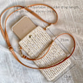 Miniatyrbild 4 av 6: Liten Axelväska, Mobilväska för Kvinnor, Axelväska i Halm, Handväska Vävda Handväska Axelväska Halm Sommar Kvinnor Armor Crossbody Off-white