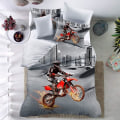 Miniatyrbild 1 av 4: 3D Motorcykel Smutscykel Sängkläder Täcke Överdrag Täcke Överdrag Set Med Örngott (Twin)