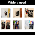 Miniatyrbillede 4 af 8: 3 stk. magnetisk penneholder, mesh skrivebordsarrangør pennepot blyantholdere opbevaring af kontorartikler, med magneter til at holde whiteboard, skrivebord, skabsadgang Black