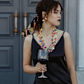 Miniatyrbillede 5 af 5: Bohemian Retro Style Halskæde Håndlavet Kokosnød Træperler Strand Vedhæng