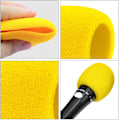 Miniatyrbillede 3 af 5: 5 stk. Multifarvede Mikrofon Mic Covers Skum Tyk Håndholdt Vindskærm Karaoke Mic Covers Genanvendelige Gul Blå Grå Rød Sort