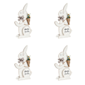 Miniatyrbillede 2 af 4: Glad Påske Ornament Træ Kanin Med Blomst På Ryggen Til Kreative Håndværk Til Hjem Soveværelse Stue Spisebord Dec