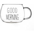 Miniatyrbillede 1 af 8: Godmorgen Kaffe Kops, 350 ml Glas til Te, Morgenmad, Juice Transparent