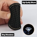 Miniatyrbild 3 av 6: 2-pack universella halkfria bilhållare för mugghållare, bilhållare för mugghållare, Bling Crystal Rhinestone bilinredningstillbehör, svart - Blackgrey