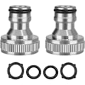 Pikkukuva 1 / 6: 3/4 tuuman puutarhaletkun hana-adapteri, nikkelöity messinkinen naaras hana-adapteri - puutarhakasteluun, parvekkeen kukkien kasteluun, autonpesuun jne. 3/4 Inch Female Thread