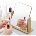 Miniatyrbillede 4 af 5: c Spejl, Bord Spejl, 360 Graders Rotation, Stående Træ Makeup Spejl, Rektangulært Spejl, Stor, 24,5 x 19,5 cm, Bord Spejl til Dressing Tab