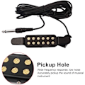 Miniatyrbilde 5 av 8: Gitarpickup 12-hulls lydhullsforsterker med 10ft kabel 1/4 tommers jack for 40 tommers / 41 tommers akustiske klassiske folkegitarer jack