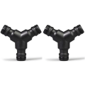 Miniatyrbilde 1 av 7: 2-pak Snap On slangedeler (3-veis) 1/2\" Y hannhagekobling Y Male Connector 2 Pack