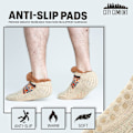 Miniatyrbillede 2 af 4: Fluffy Slippersokker til Kvinder og Mænd - Varmeholdende Sokker i Strikket Uld med Sherpafoer - Fuzzy Sengesoks - One Size - Skridsikker Beige
