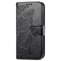 Miniatyrbillede 3 af 5: Flip Design Stilful Imprinting Sommerfugl Blomster Mønster Tegnebog Stativ Telefon Etui Læder Cover Til Nokia G50 - Sort  Sort