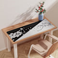Miniatyrbillede 3 af 5: Sort og hvid japansk kirsebærblomst musemåtte (80 x 30 x 0,3 cm) Ekstra stor musemåtte skrivebordsmåtte