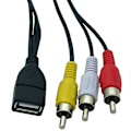 Miniatyrbillede 4 af 5: 1,5 m USB A hun til 3 RCA Phono AV kabelledning PC TV Aux lyd-videoadapter