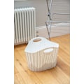 Pikkukuva 2 / 5: Rattan-kudottu taittuva vaate- ja pyykkikori, valkoinen, 38 litraa White 38 Litre