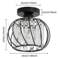 Miniatyrbillede 3 af 5: Moderne krystal loftslampe E27 LED loftslampe Mini krystal lysekrone til køkken spisestue soveværelse entre (sort) ,h