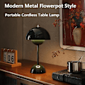 Miniatyrbillede 2 af 6: Moderne Blomsterpot Ledningsfri Bordlampe, Ledningsfri Mid Century Lampe, Sød Batteri Svampe Bordlampe, Lille Lampe til Natbord, Dæmpbar Touch Soveværelse La Green