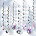Miniatyrbilde 1 av 5: Solfangere med krystaller, 7 stk. hengende krystall solfangere for vinduer, fargede krystallprismer glass anheng solfangere perler for lysekroner, G