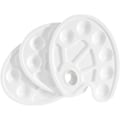 Miniatyrbillede 1 af 4: 3 stk. Hvid Oval Plast Malingspalette