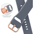 Miniatyrbilde 4 av 6: Kompatibel med Apple Watch-reimer 49mm 45mm 44mm 42mm 41mm 40mm 38mm, myk silikon sportsreim med klassisk spenne for iWatch-serien Blue Grey/Milk Tea 38/40/41 mm