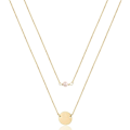 Miniatyrbillede 1 af 5: Fint Lagdelt Choker Halskæde, Håndlavet 14K Guldbelagt Y Vedhæng Halskæde Multilag Bar Disc Halskæde Justerbar Lagdeling Choker Halskæder til Kvinder 2PCS  Pearl&Disc 3PCS  Chain&Bar&Hammered Disc