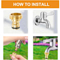 Miniatyrbillede 4 af 6: ces 3/4 tommer Universal Haneforbindelser, Messing Hanekobling, Hane-adapter, Husholdningskobling, til Blander, Rør-adapter 3/4 Inch (4 Pcs)