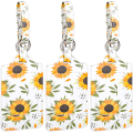 Miniatyrbillede 1 af 8: 3-pak blomster bagagemærker, bagagemærker til kufferter, bagagemærker med navneskilt, synlige, holdbare, rejsetilbehør, PU-læder, solsikke FlowerSunflower 2.7 x 4.2 inch/6.8 x 10.7 cm