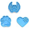 Miniatyrbilde 1 av 7: 3 stk. Silikonformer for Resin Blå Pet Paw Form Silikonform Hjerte Potetrykk Nøkkelring Silikon Resin Former for DIY Nøkkelringer Halskjede Anheng