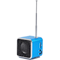 Pikkukuva 4 / 8: Radio, Radio Billig, Td V26, Pieni kannettava radio verkkovirralla ja akulla Mini-kaiutin Musiikkisoitin Kannettava Fm-radio Pc Muoti Tukee Tf-korttia ja U Di Blue