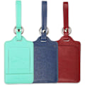 Miniatyrbillede 8 af 8: Pakke med 3 bagagemærker, PU-læder bagagemærker til kufferter, bagagemærker med navneskilt, synlige, holdbare, rejsetilbehør, cyan Green+Blue+Wine Red 2.7 x 4.2 inch/6.8 x 10.7 cm