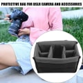 Miniatyrbillede 3 af 5: Polstret beskyttende taskeindsats Liner Case til Dslr-kamera, objektiv og tilbehør Sort