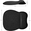 Miniatyrbillede 7 af 8: Musemåtte med memory foam håndledsstøtte, 4mm musemåtte med skridsikker gummibase, sort Black Memory Foam Wrist Rest