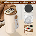 Miniatyrbild 4 av 5: Kaffekopp Resemugg, 316 Rostfritt Stål Vakuumisolerad Kopp, LED Touch Screen Termometer, Smart Kopp Förseglad Flaska 410ml (Brun) brown
