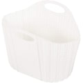 Pikkukuva 1 / 5: Rattan-kudottu taittuva vaate- ja pyykkikori, valkoinen, 38 litraa White 38 Litre