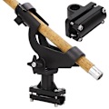 Miniatyrbillede 3 af 5: Justerbar fiskestangsholder til båd, fiskestangsholder med stor klemme, foldbar holder (1 stk., sort)