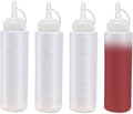 4-pack 250 ml plastflaskor med lock, klämflaskor för sås, ketchupflaska för sås, BBQ, salladsdressing