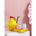 Miniatyrbilde 3 av 3: 8 stk små påskekyllinger i chenille, plysjkyllinger, pyntede påskeegg, kakedekorasjoner for hage