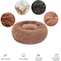 Miniatyrbillede 2 af 7: Rolig Hundeseng til Katte - 19,7 tommer Plys Pude til Hvalpe og Killinger, Rund Seng, Varm og Blød Seng til Kæledyr med Skridsikker Bund og Coffee 50.00 x 50.00 x 20.00 cm (L x W x H)