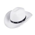 Miniatyrbild 1 av 2: Cowboyhatt, Vit, Filthatt, Sheriff, Vilda Västern, Förklädnad, Dräkt, Karneval, Temafest, Vit, One Size