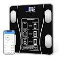 Pikkukuva 1 / 7: Älykäs sininen Bluetooth-digitaalinen kehon terveysvaaka | Mukautettu elektroninen seurantasovelluksen monitori | Langaton BMI, musta Black