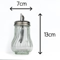 Miniatyrbillede 2 af 3: Glas Sukker Dispenser Hældetud, Retro Stil Sukkerkrukke Karaffel Cafe Bistro Restaurant Sukkershaker Skål (Glas Dispenser)