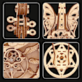 Miniatyrbild 4 av 5: 3D Pussel Trämodellbyggsatser för Vuxna - DIY Cello Speldosa Mekaniska Pussel Byggsatser för Ålder 14+ år