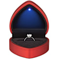 Miniatyrbillede 1 af 5: Hjerteformet ringæske gaveæske med LED-lys, fløjlsøresmykkeetui med lys, til bryllup, fødselsdag og jubilæum (rød-2 stk.)