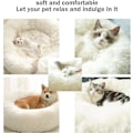 Miniatyrbillede 4 af 6: Rolig Hundeseng Donut - 19,7 tommer Fluffy Plys Puppy Kitten Cuddler Rund Seng, Varm og Blød Kæledyr Hyggelig Anti Angst Senge med Skridsikker Bund og White 50.00 x 50.00 x 20.00 cm (L x W x H)