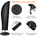 Miniatyrbillede 4 af 7: Parasol Cover, Heavy Duty Rip Proof 600D Oxford Fabric Cantilever Parasol Covers Vandtæt, Vindtæt, Anti-UV, Stor Banan Paraply Cover wi Black 210d