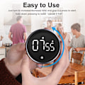 Miniatyrbillede 4 af 8: LED Digital Køkken Timer - Magnetisk Nedtælling Optælling Børnetimer, Stort LED-display, Justerbar Lydstyrke og Lysstyrke Madlavningstimer til Børn