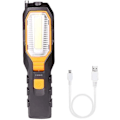 Miniatyrbilde 1 av 5: LED arbeidslampe, oppladbar USB lommelykt, bærbar verkstedlampe, roterende COB inspeksjonslampe, magnetisk lommelykt med magnet og krok og 4 moduser for mekaniker, garasje, bil