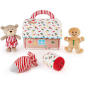 Pikkukuva 1 / 8: Baby Play Soft Collection, Minun Ensimmäinen Piparkakkutalo 5-osainen Leikkiseti Ratinan, Piipon ja Rypistyspehmolelujen kanssa, Aistipeli Vauvoille, 7.5u2 Gingerbread House