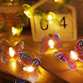 Miniatyrbillede 3 af 8: Sommerfugl-lysstreng, KINGCOO 6m 40 LED Lilla Sommerfugl Batteridrevet Indendørs Udendørs Fe-dekorative Lys til Hjem Soveværelse Fest Fødselsdag S Purple 6M 40LED