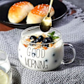 Miniatyrbillede 3 af 8: Godmorgen Kaffe Kops, 350 ml Glas til Te, Morgenmad, Juice Transparent