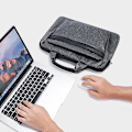 Miniatyrbillede 2 af 5: Tynd bærbar computer sleeve til mænd - Beskyttende taske til bærbar computer - Slidstærk dokumentmappe til rejser
